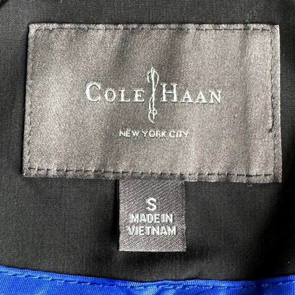 Cole Haan Signature Hooded Rain Jacket Long Vented Women’s Size S Small Black - Picture 8 of 8